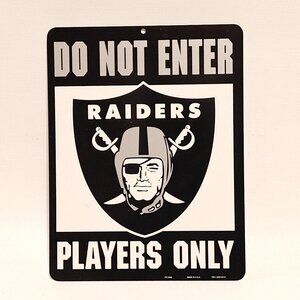 RETRO OAKLAND RAIDERS ROOM SIGN Do Not Enter RAIDERS Players ONLY NFL